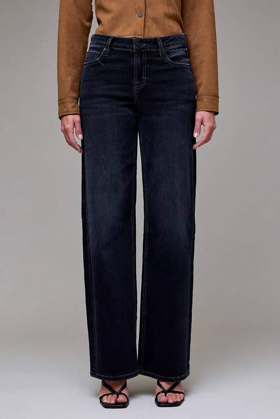 NEW HIDDEN logan mid rise dad jean in charcoal